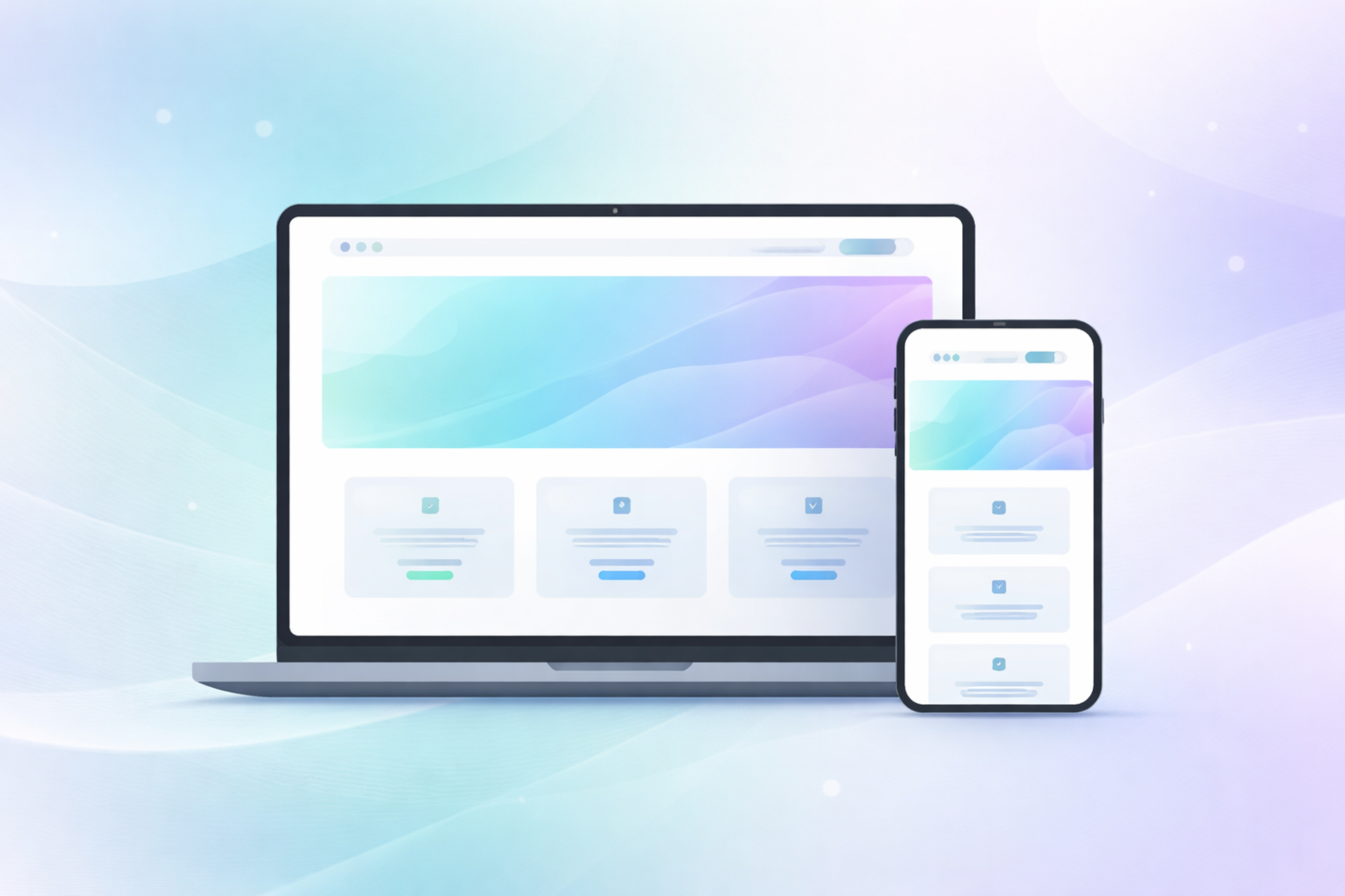 Responsive web design example displayed on multiple devices